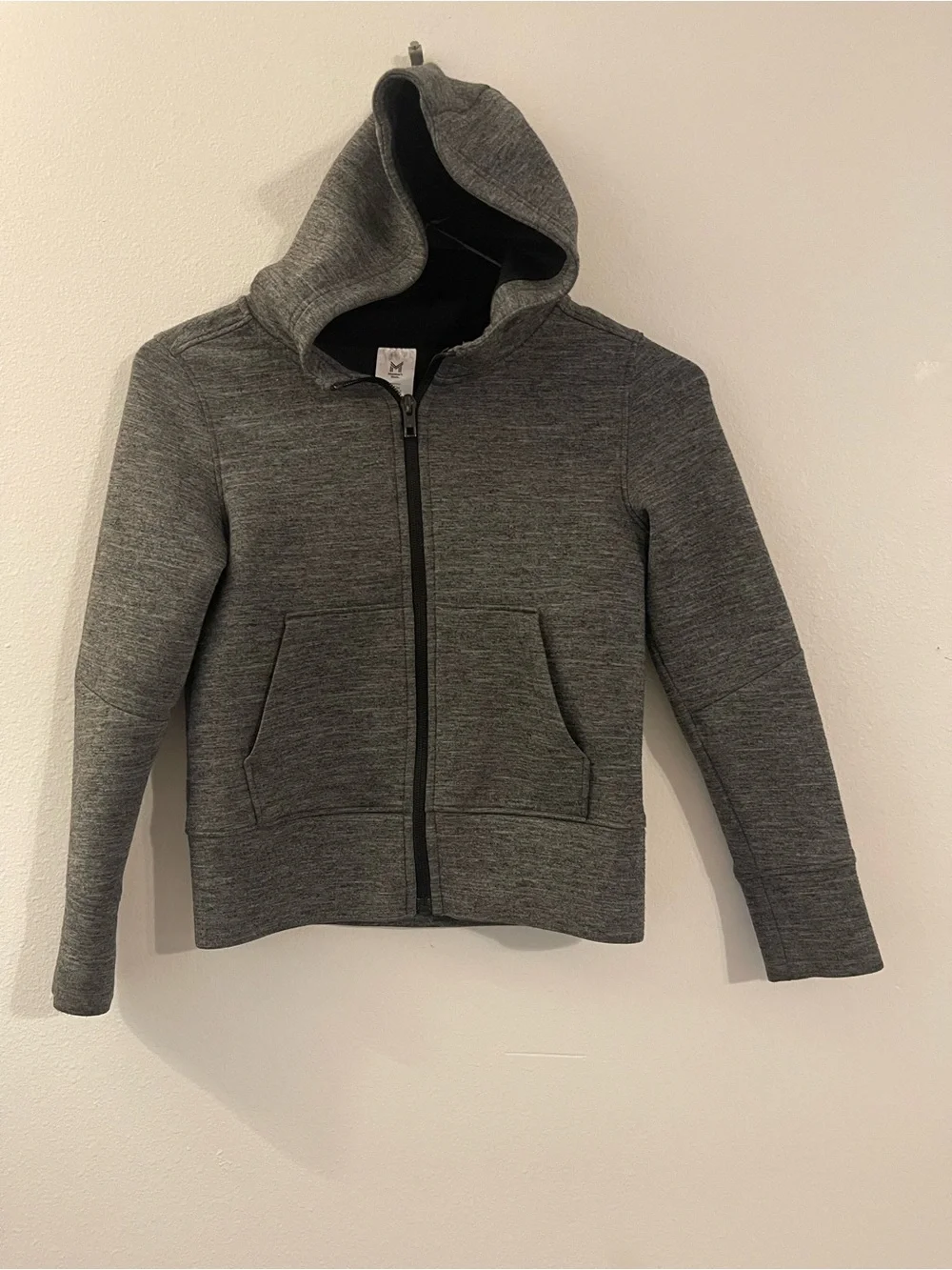 Kids Heather Grey Full-Zip Hooded Sweatshirt